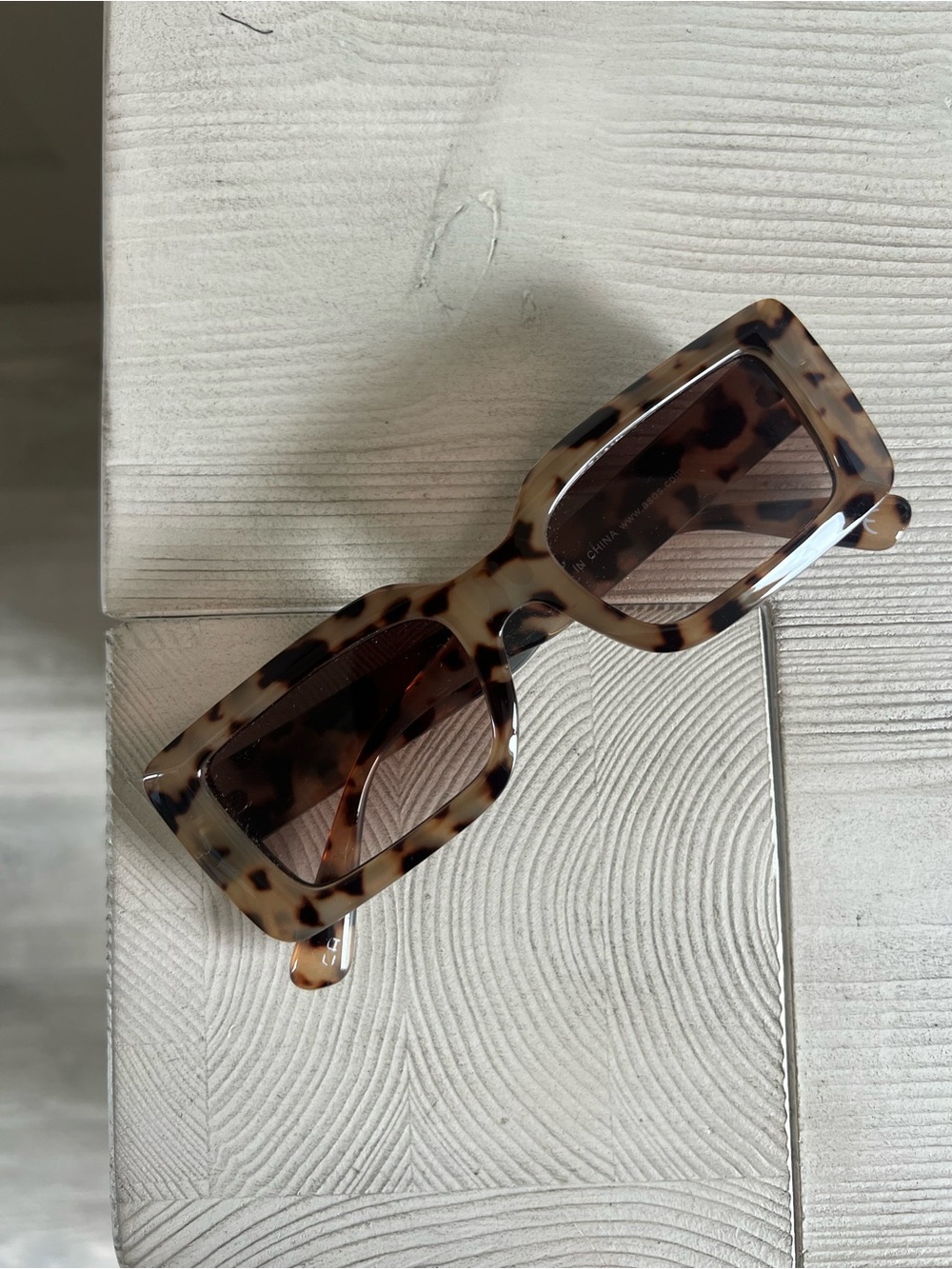 ASOS Tortoiseshell Rectangular Sunglasses - Brown/Beige
